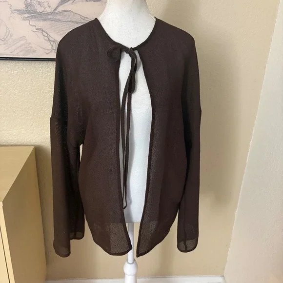 VENROY Tie Cover Up Cardigan Vacation Size XS - Picture 2 of 9